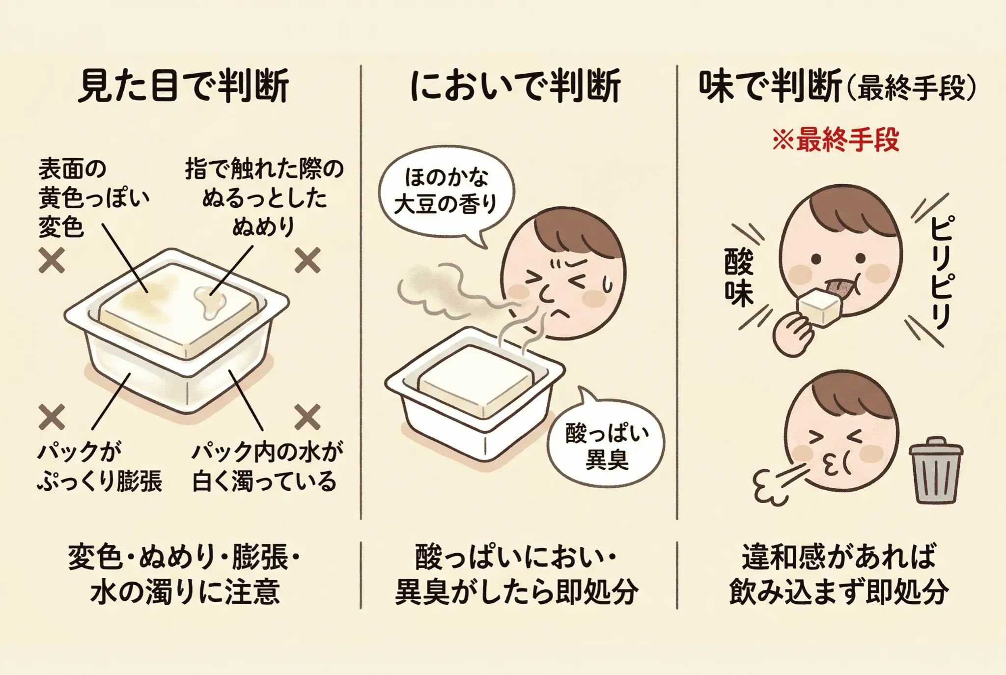 豆腐が傷んでいるかどうかの見分け方