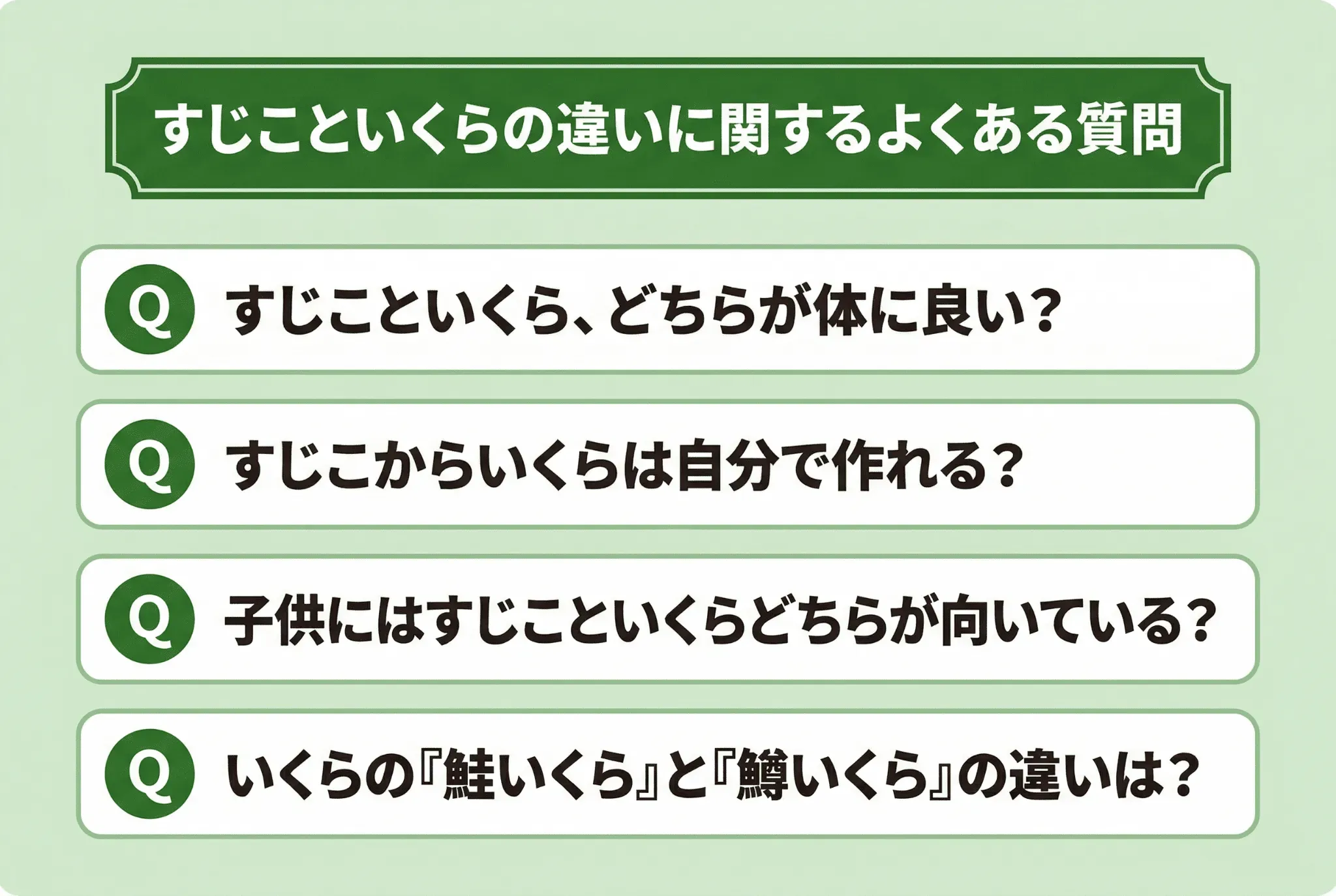 すじこといくらの違いに関するよくある質問