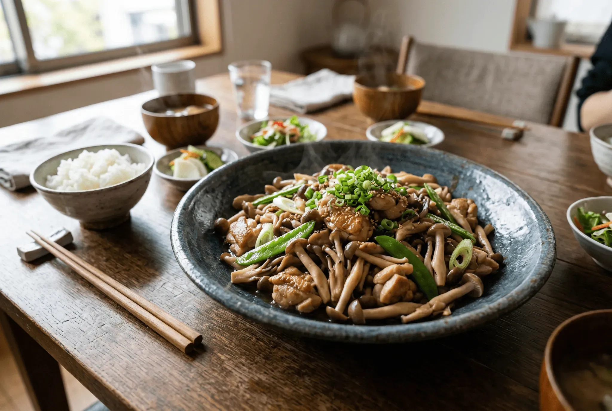 しめじと鶏肉の炒め物
