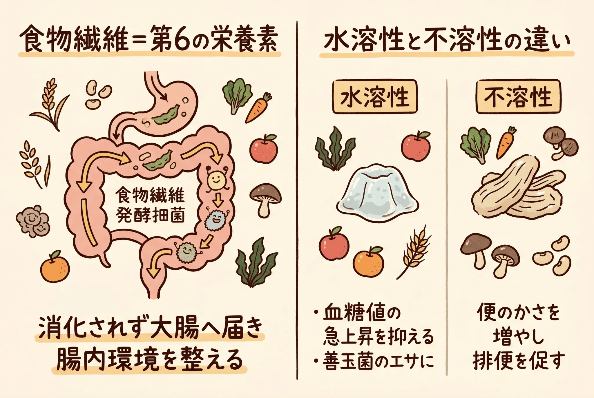食物繊維とは?種類と体への働きを知っておこう
