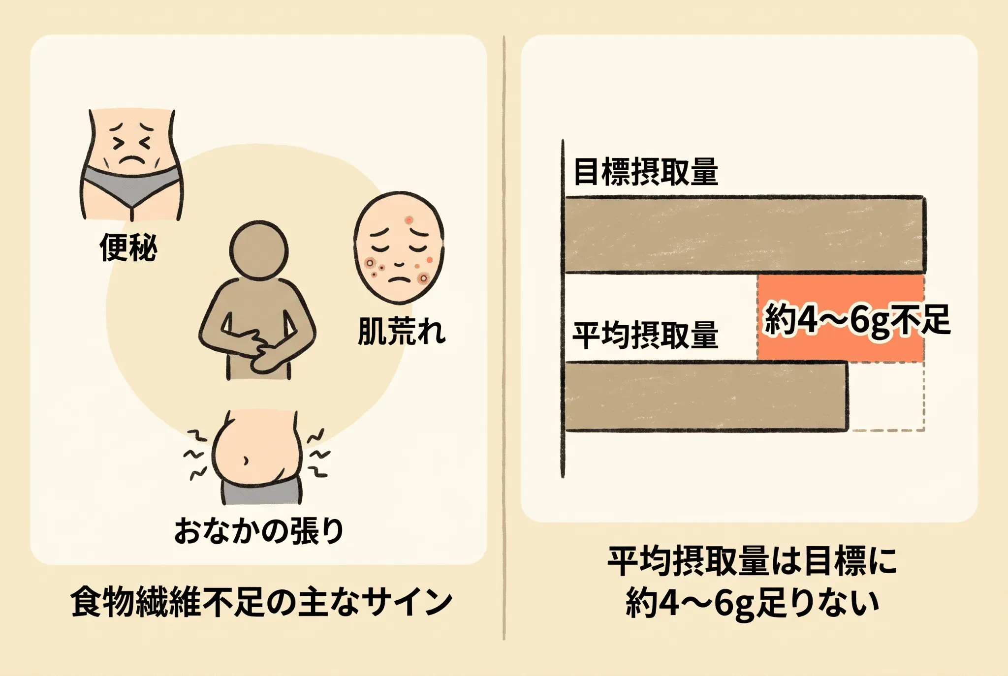 食物繊維が不足するとどうなる?不足のサインと影響