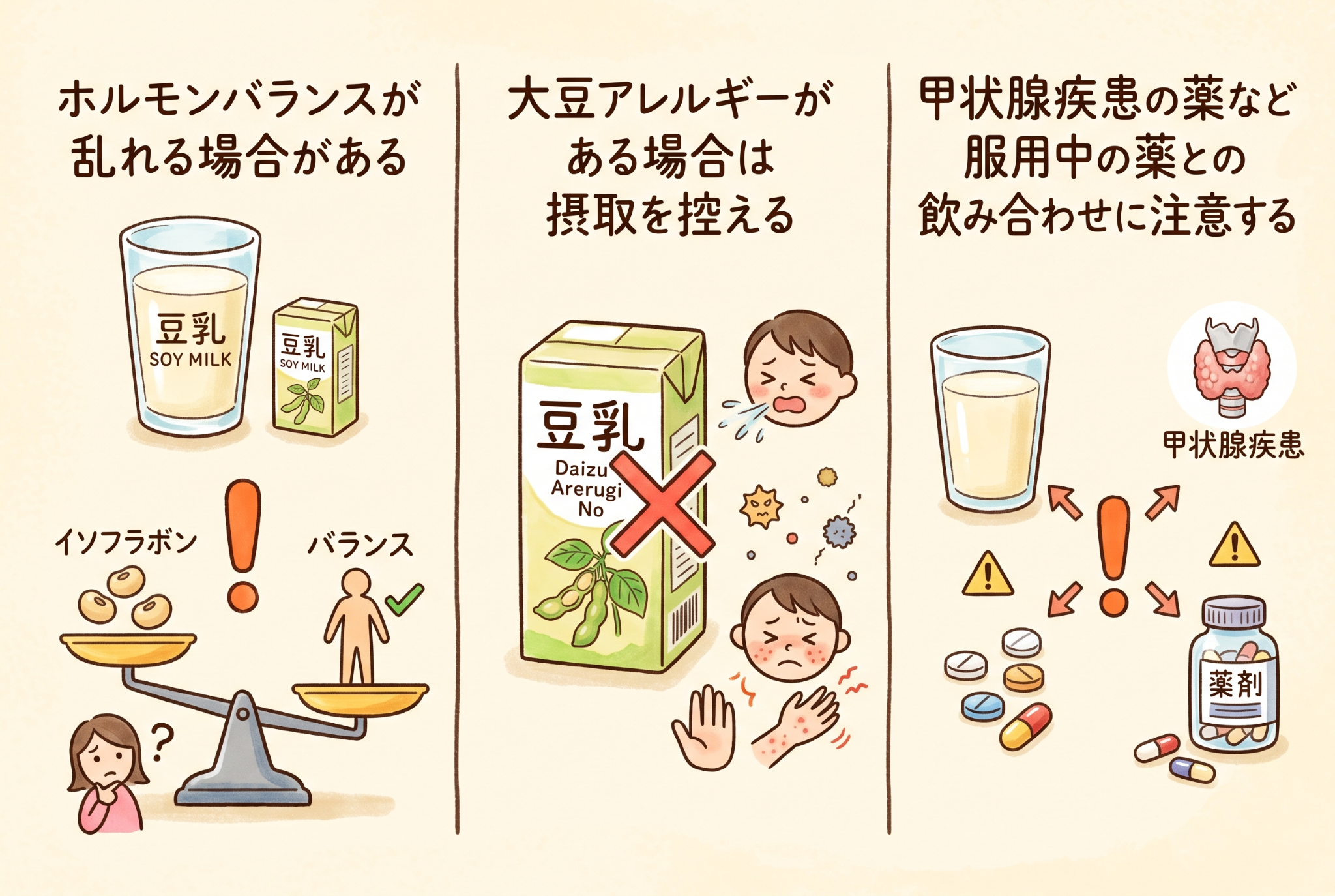 豆乳を飲む際の注意点