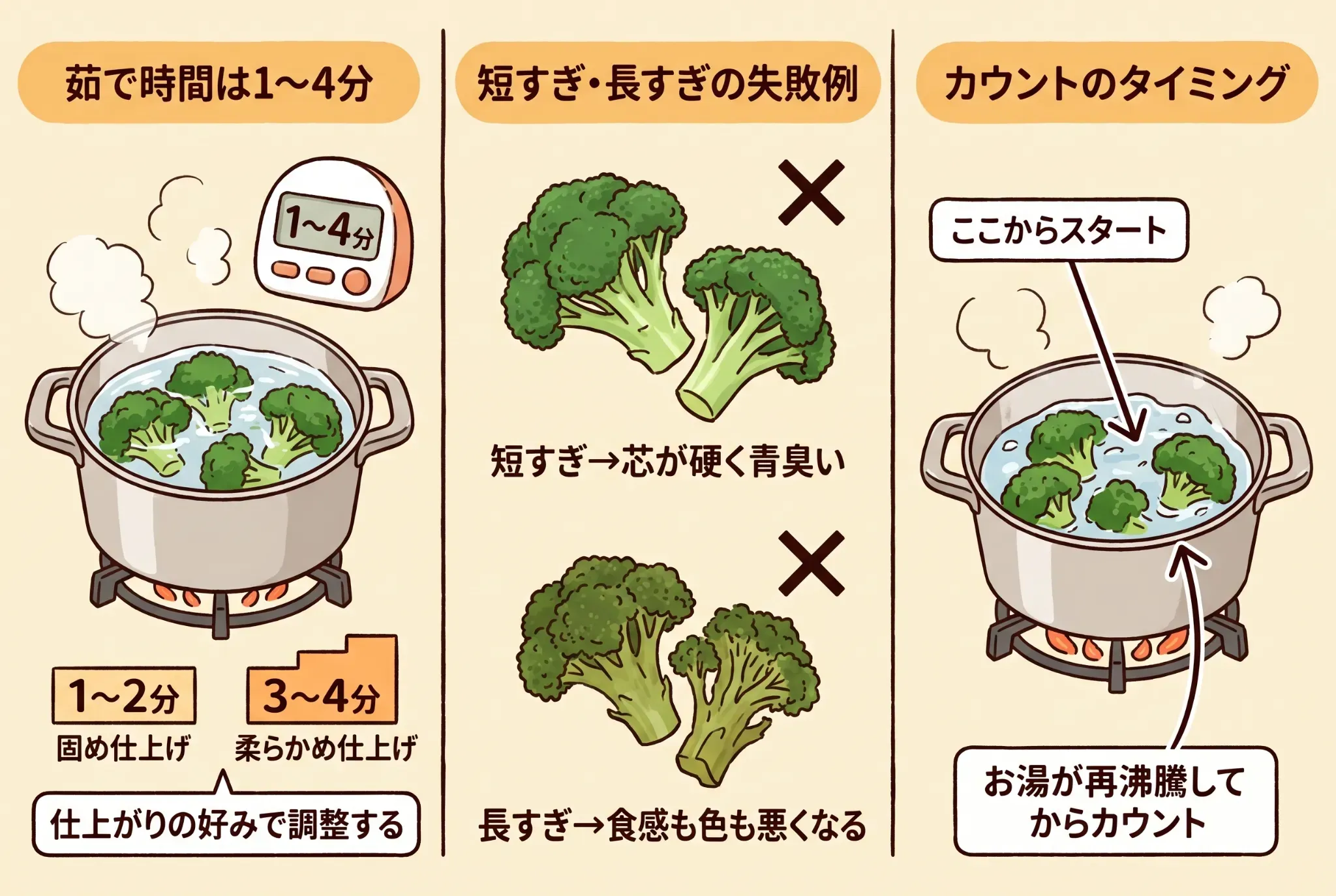 ブロッコリーの茹で時間は何分がベスト?基本の目安