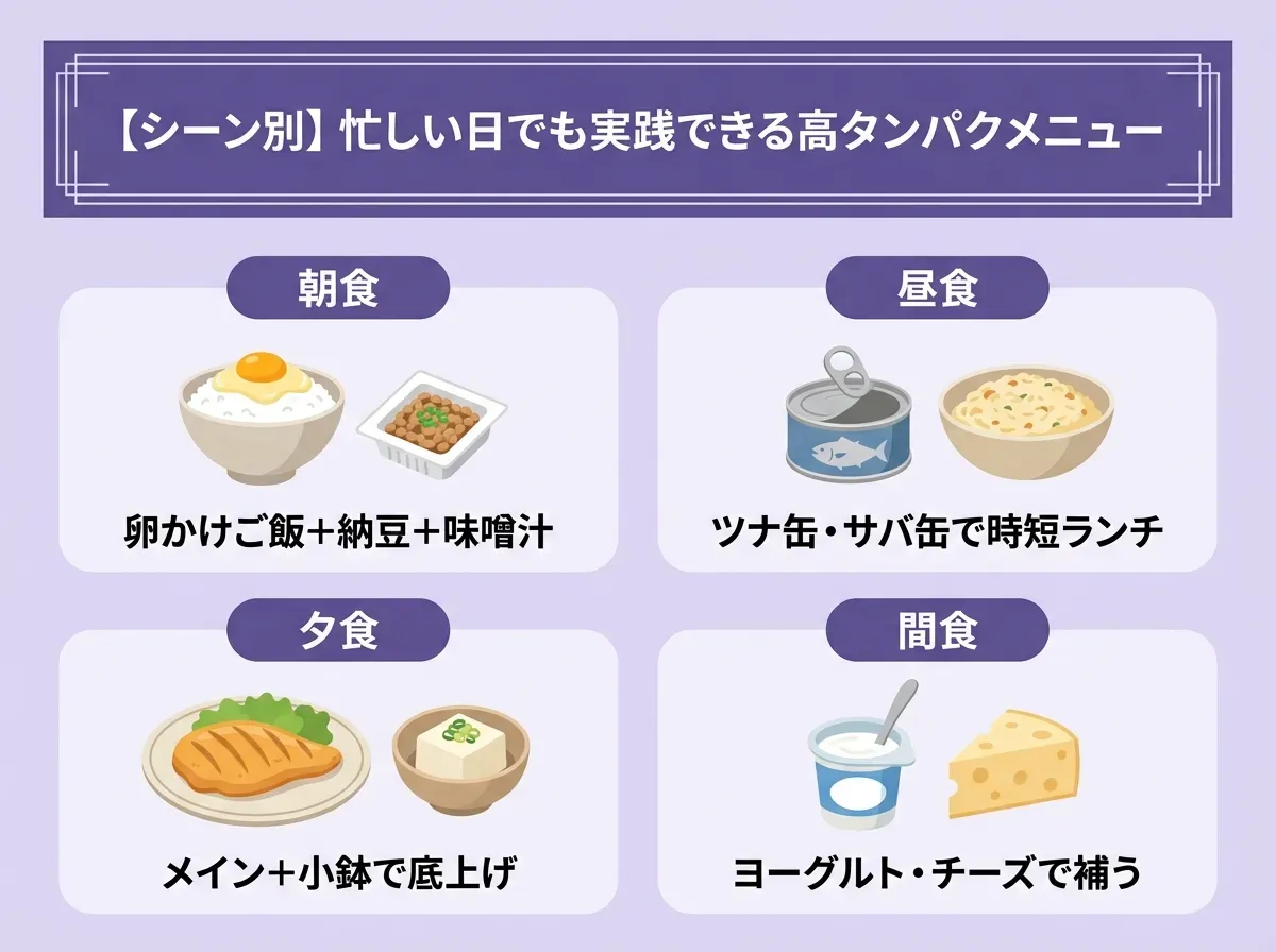 【シーン別】忙しい日でも実践できる高タンパクメニュー
