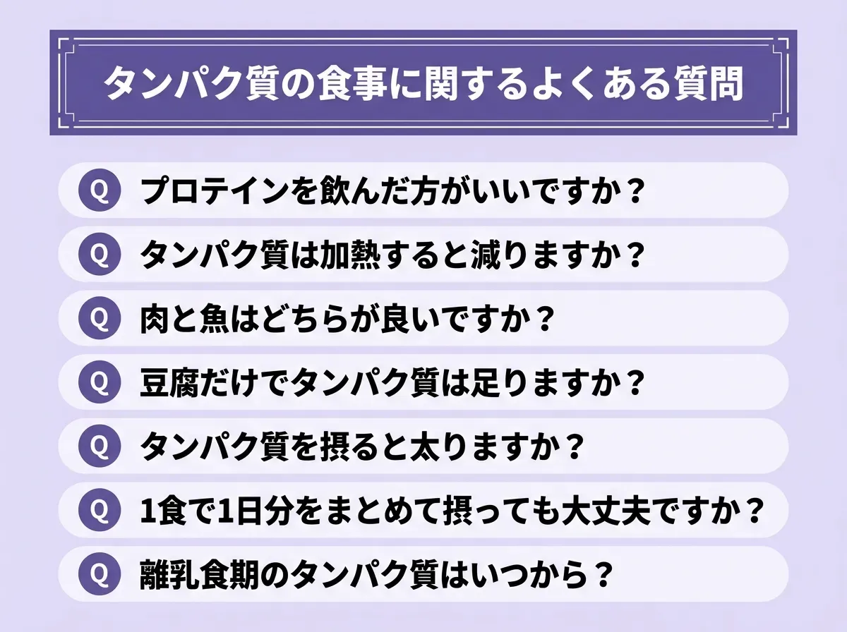 タンパク質の食事に関するよくある質問