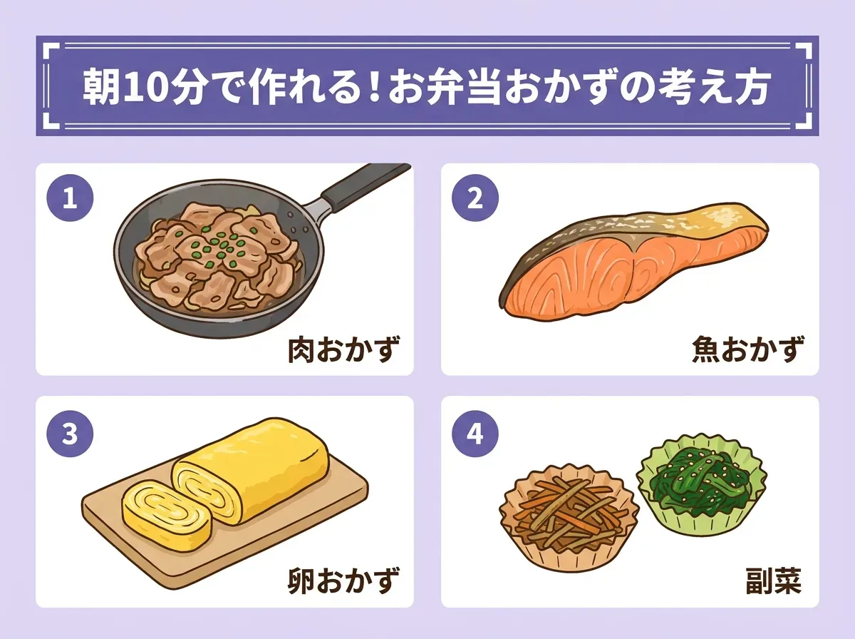 朝10分で作れる!お弁当おかずの考え方