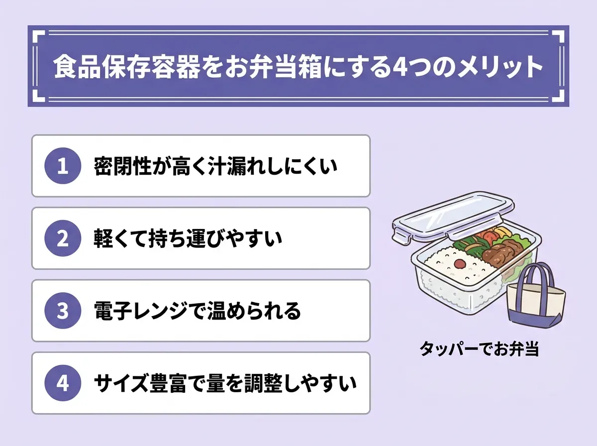 食品保存容器をお弁当箱にする4つのメリット