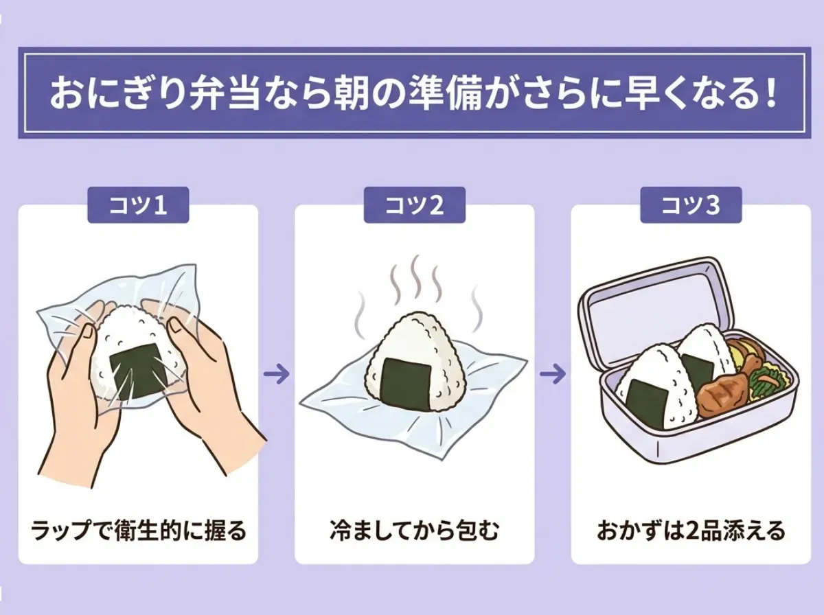 おにぎり弁当なら朝の準備がさらに早くなる!