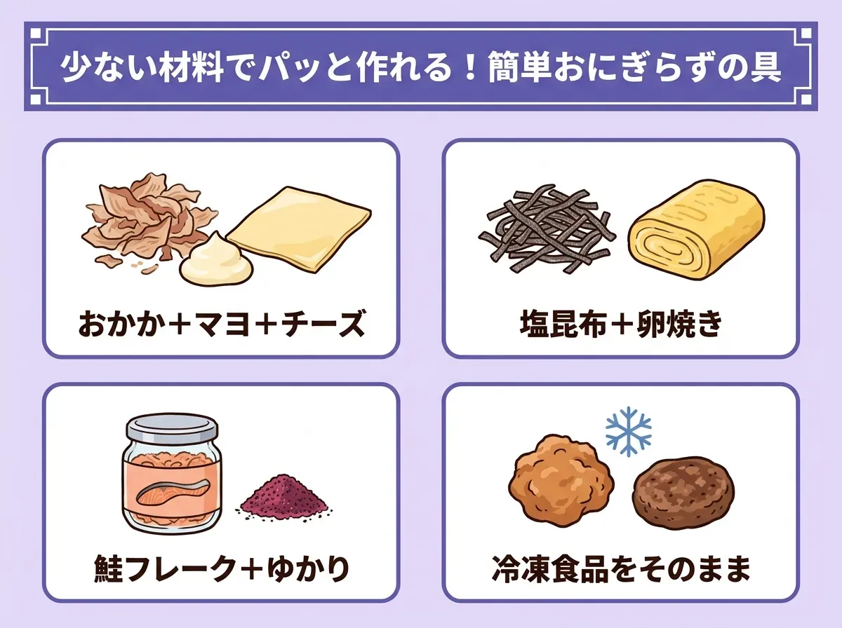 少ない材料でパッと作れる!簡単おにぎらずの具