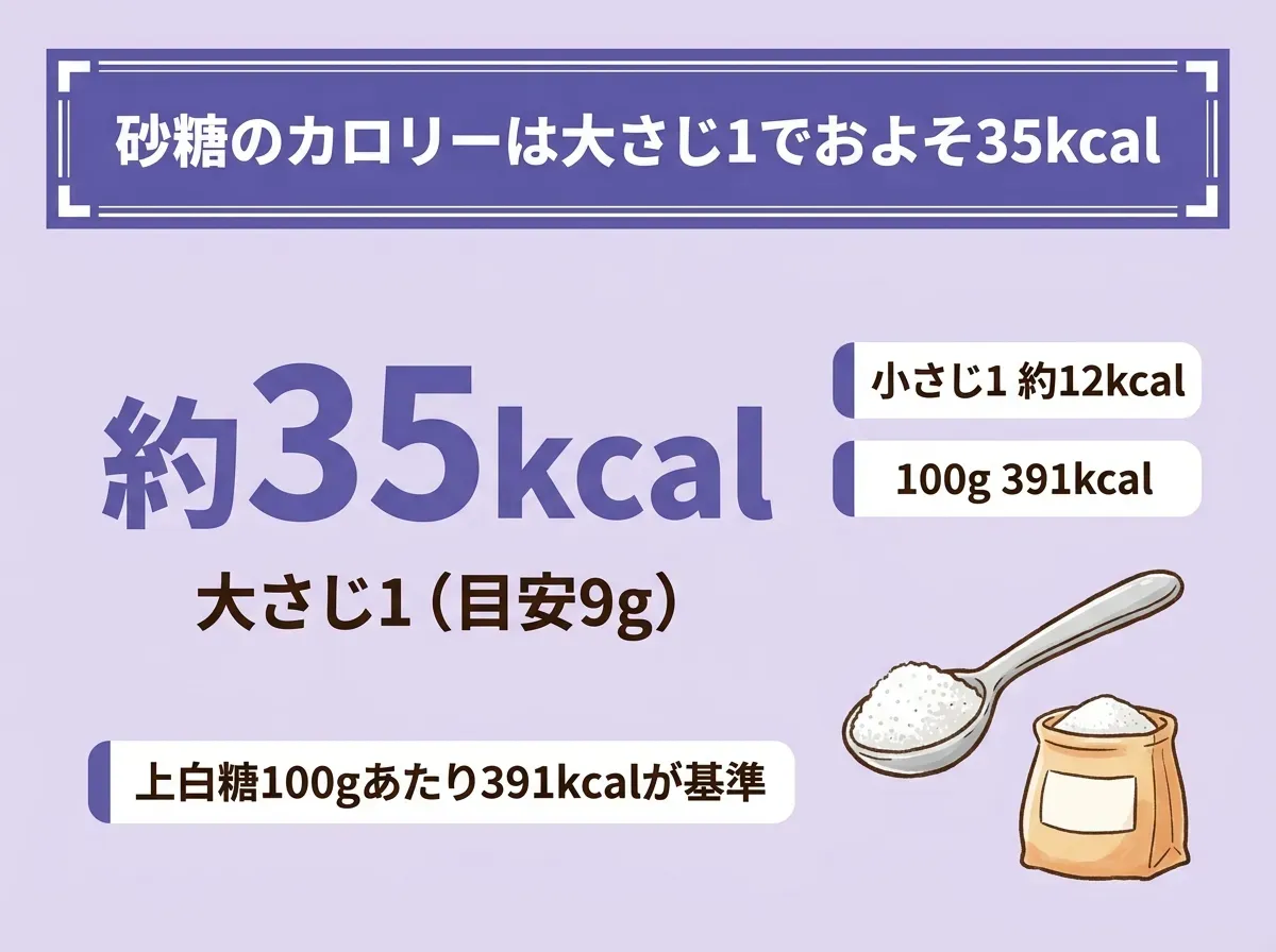 砂糖のカロリーは大さじ1でおよそ35kcal