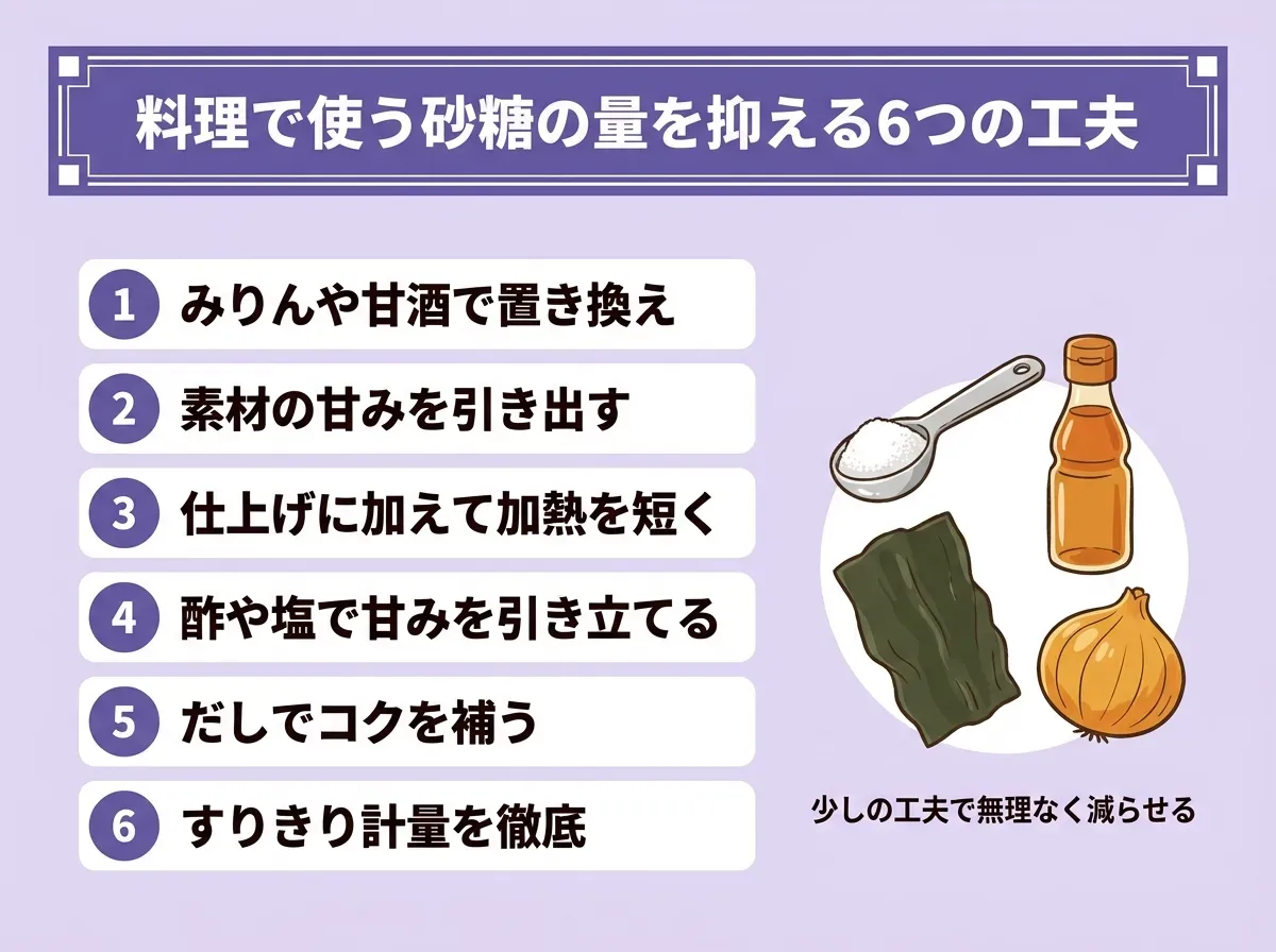 料理で使う砂糖の量を抑える6つの工夫