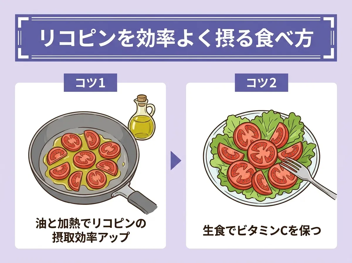 リコピンを効率よく摂る食べ方