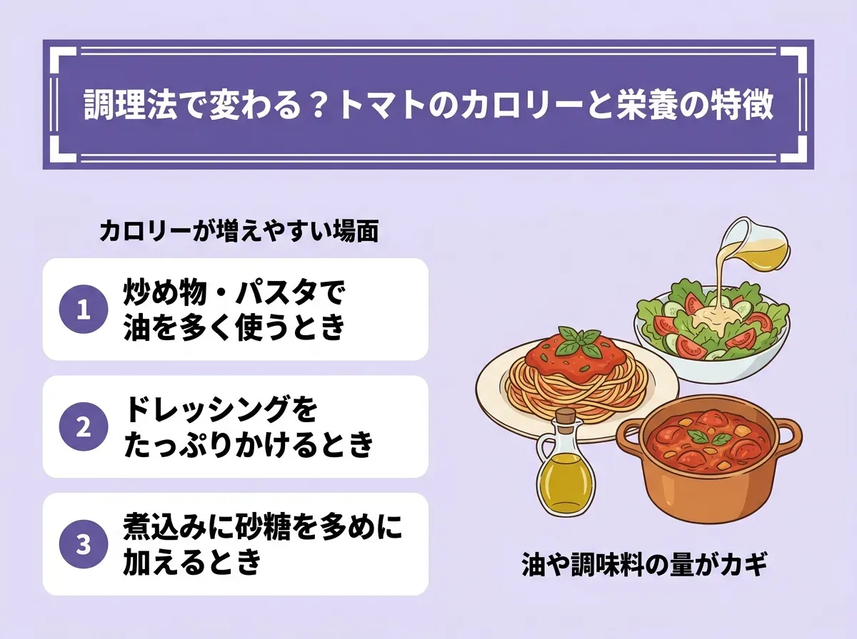 調理法で変わる?トマトのカロリーと栄養の特徴