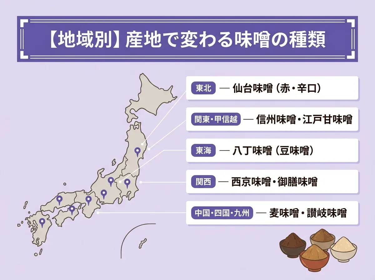【地域別】産地で変わる味噌の種類
