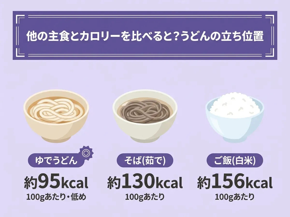 他の主食とカロリーを比べると?うどんの立ち位置