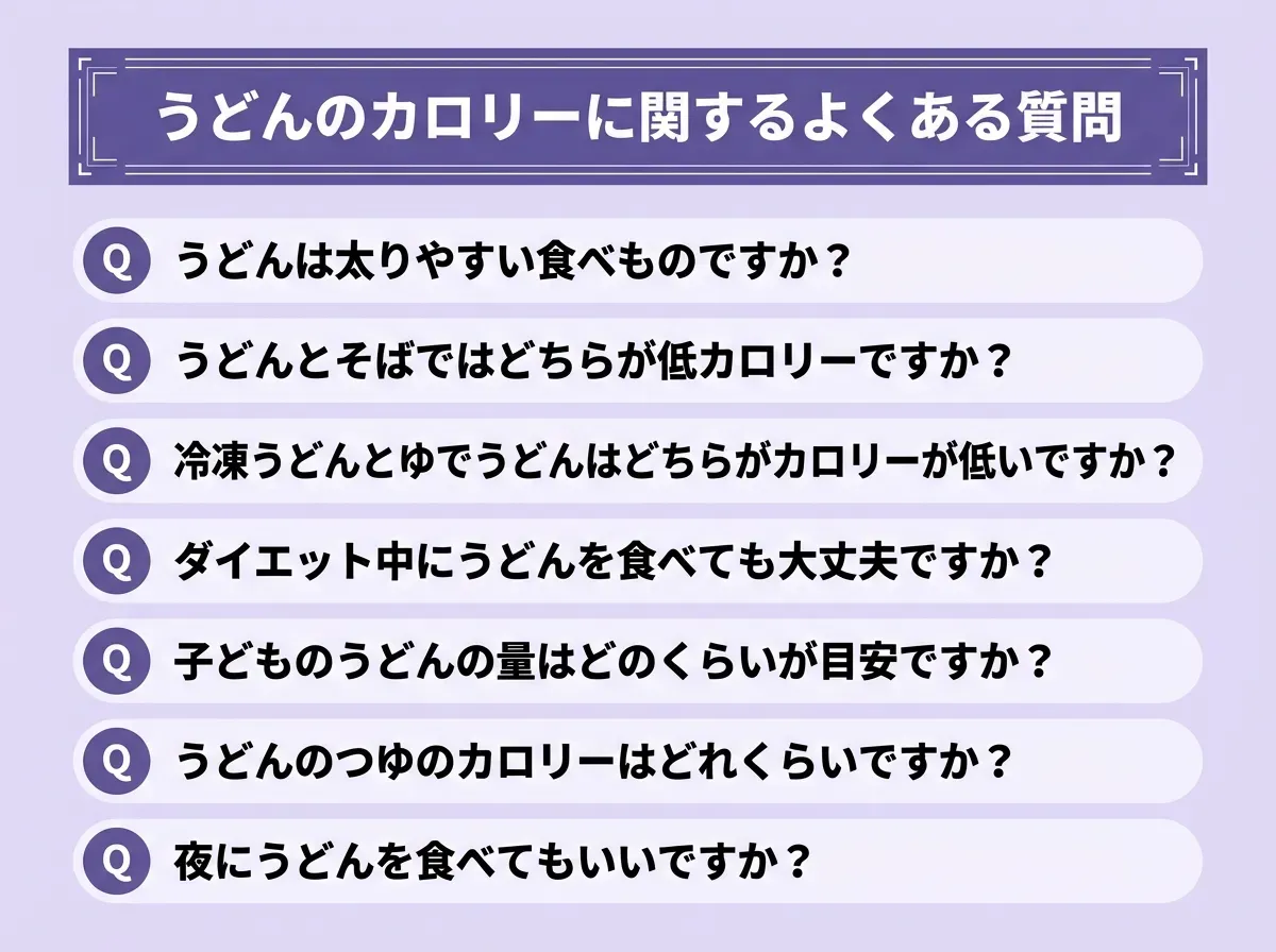 うどんのカロリーに関するよくある質問