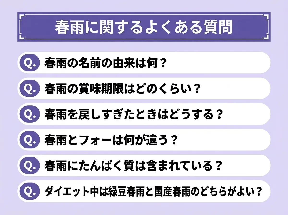 春雨に関するよくある質問