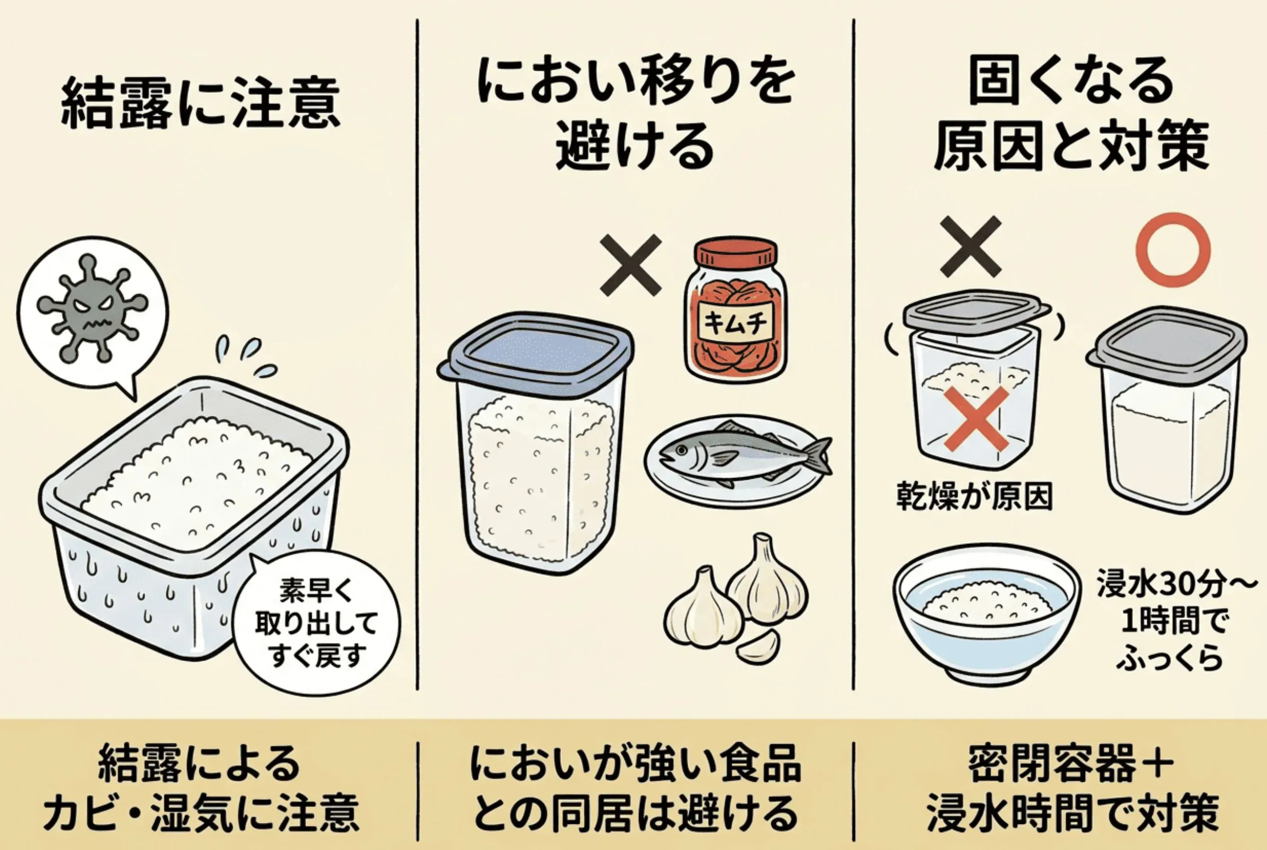お米の冷蔵庫保存で気をつけたい注意点