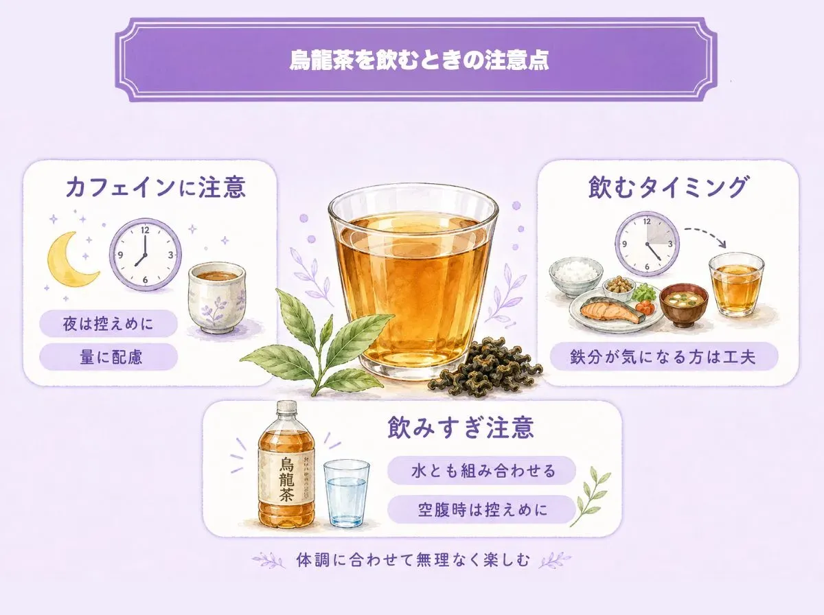 烏龍茶を飲むときの注意点